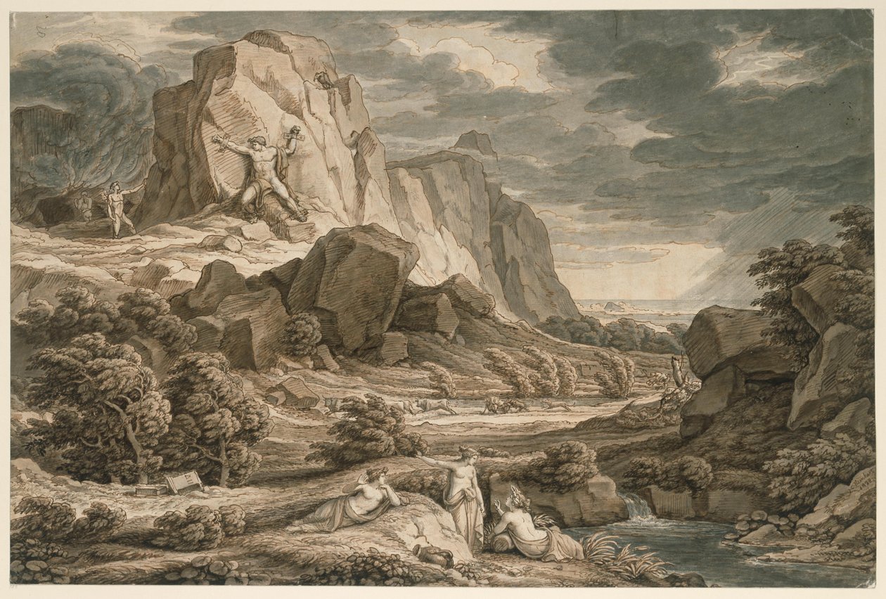 Heroic Landscape with Prometheus by Johann Christian Reinhart