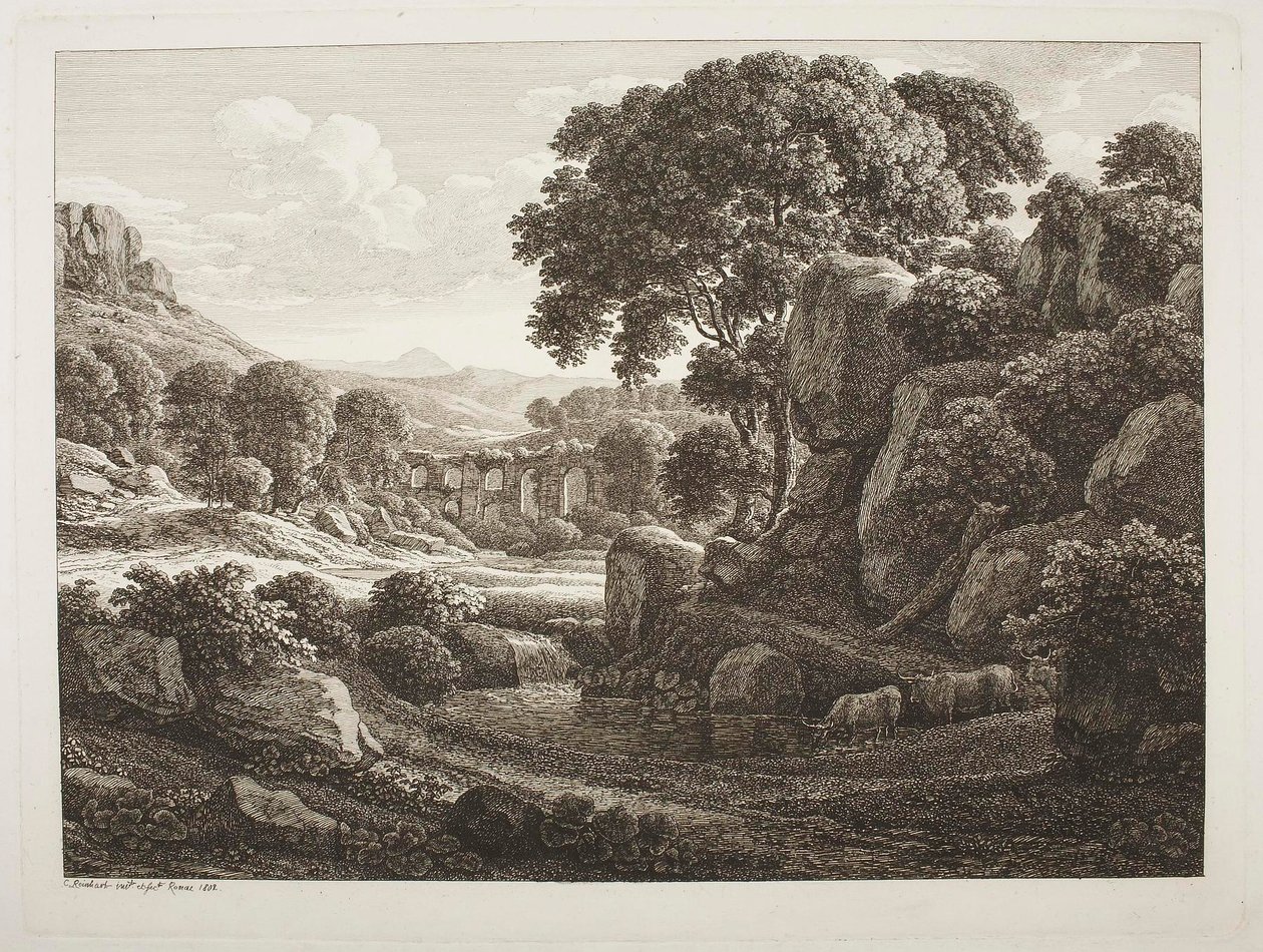 Italian Landscape with Ruins by Johann Christian Reinhart