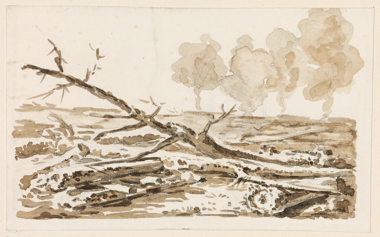 Landscape Sketch with Wood on the Ground by Johann Christian Reinhart