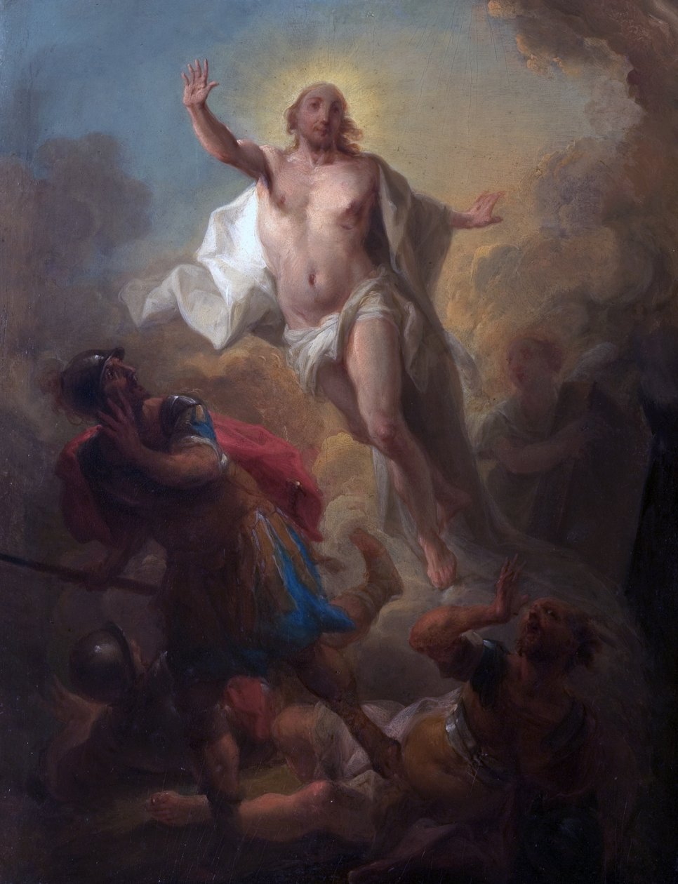 Christ Rising from the Tomb and Roman Soldiers Fleeing by Johann Christian Thomas (attr.to) Winck