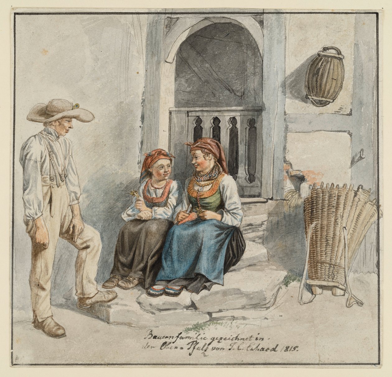 Peasant Family in Front of the House by Johann Christoph Erhard