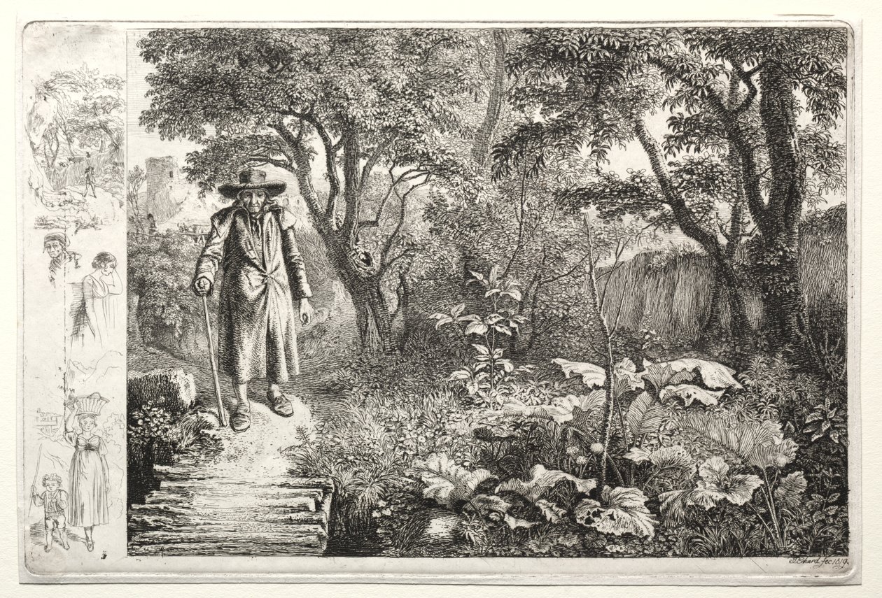 Old Man Before the Log Bridge by Johann Christoph Erhard