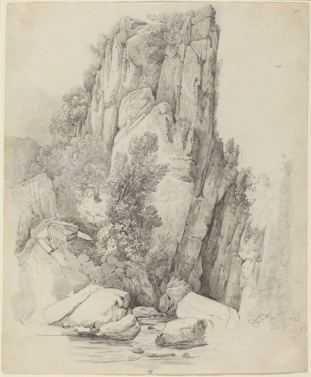 Rock Cliffs above a Stream by Johann Christoph Erhard
