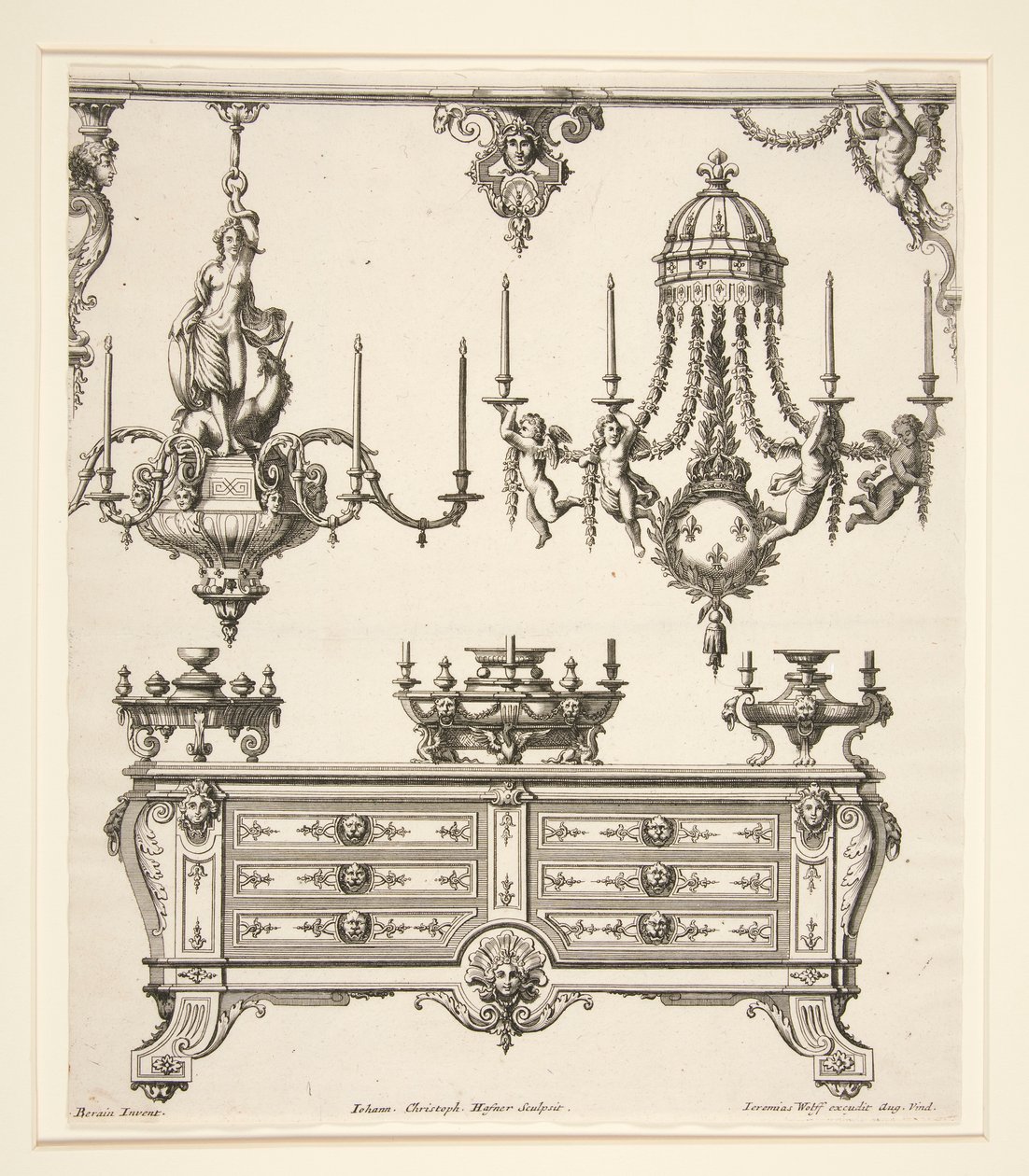 Sheet from Commodes and Chandeliers by Johann Christoph Hafner