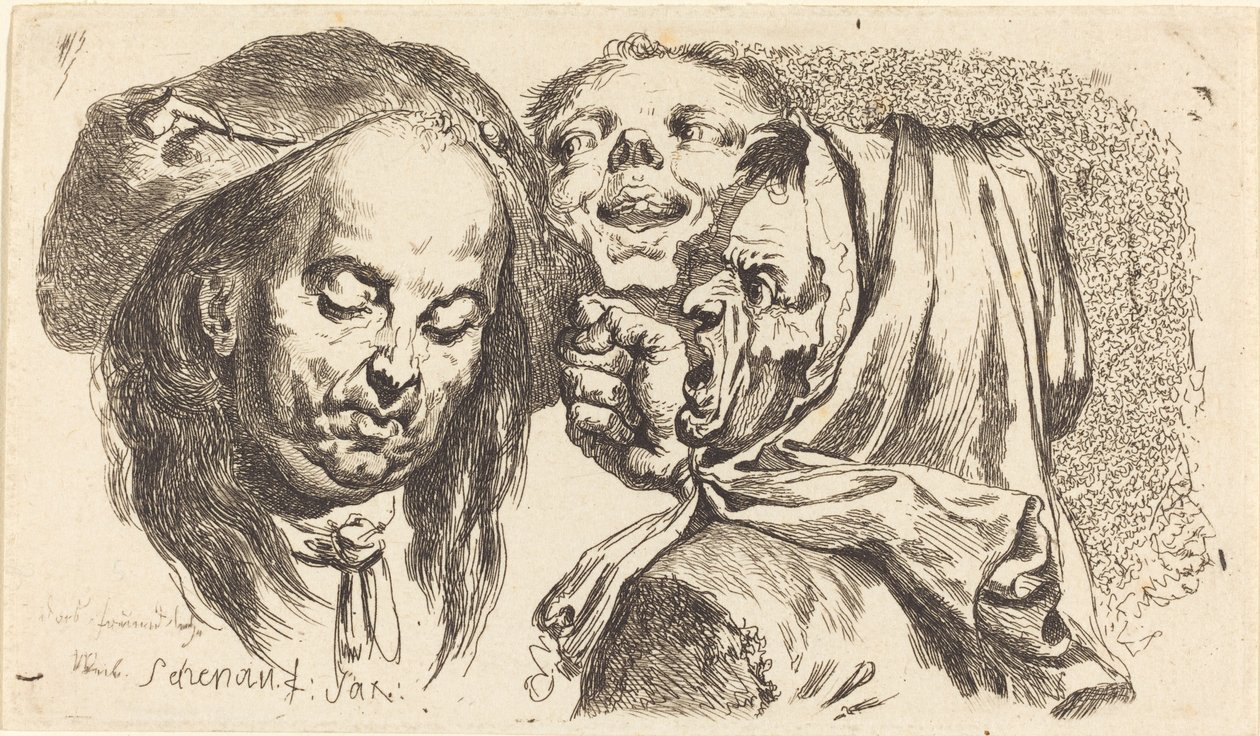 Old Woman Scolding a Man by Johann Eleazar Schenau