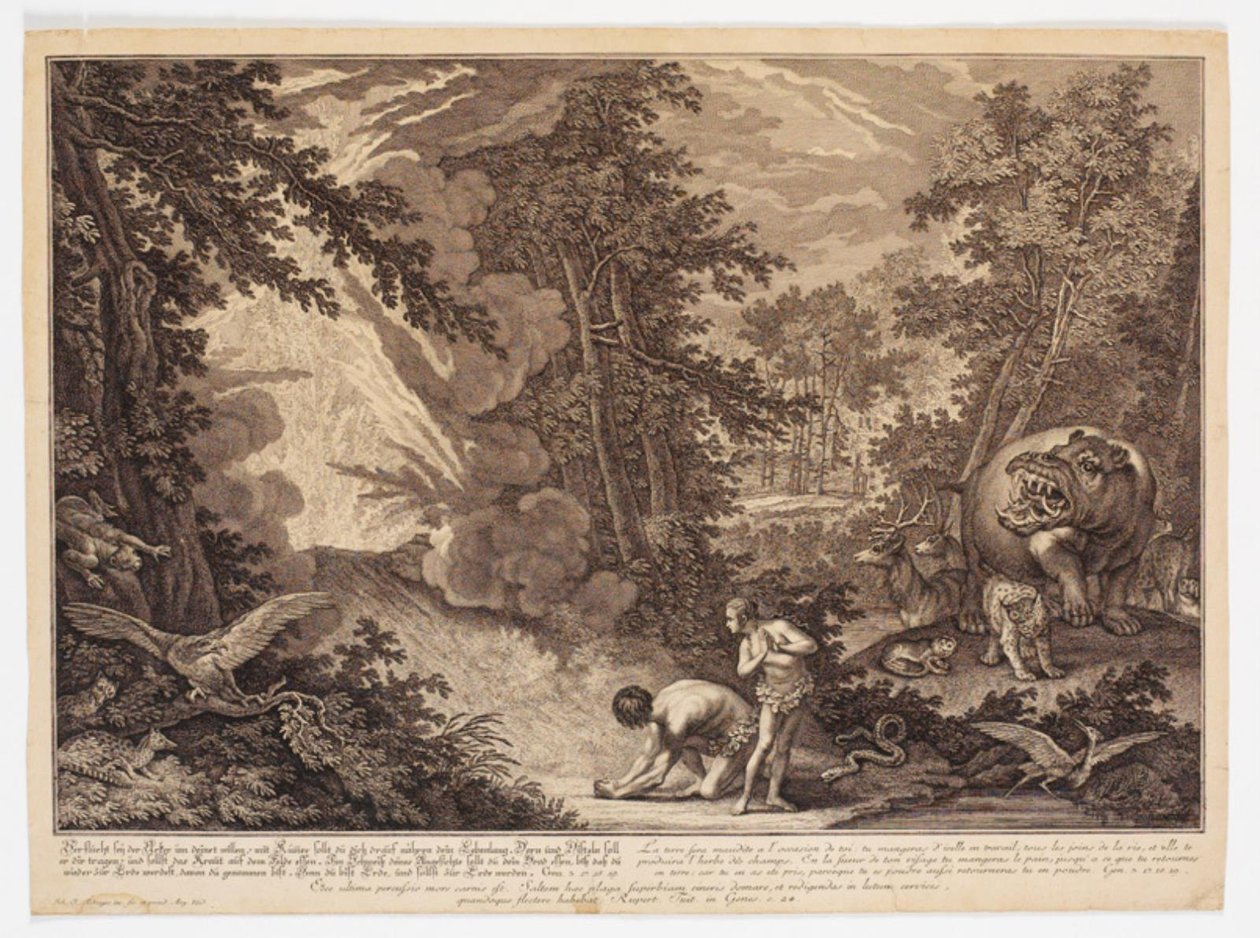 God Discovers that Adam and Eve Have Eaten from the Tree by Johann Elias Ridinger