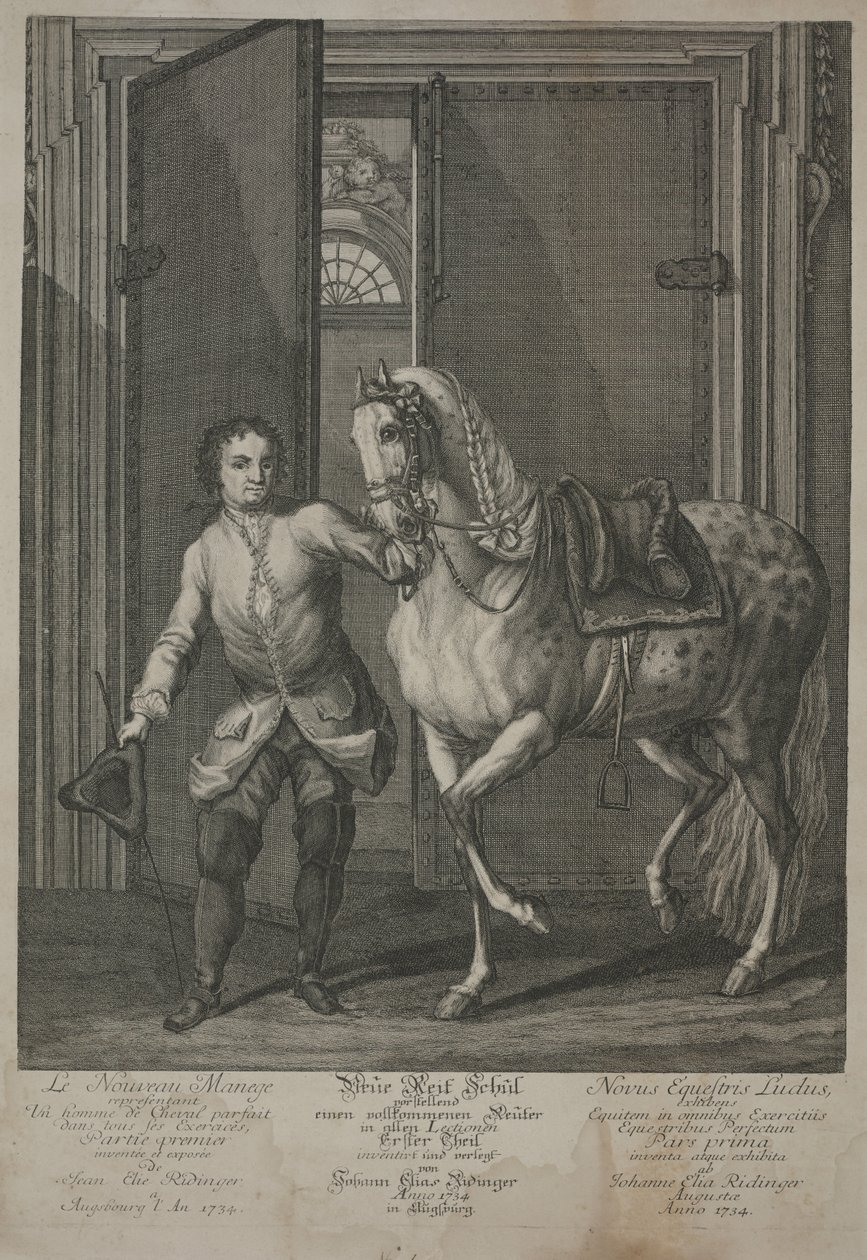 New School of Horsemanship by Johann Elias Ridinger