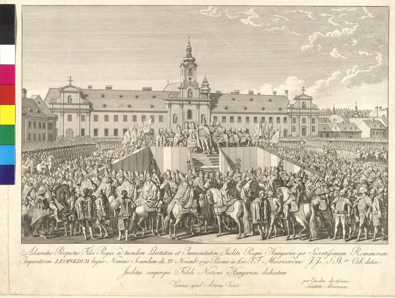 Coronation of Emperor Leopold II as King of Hungary in Bratislava on 15th November 1790 by Johann Ernst Mansfeld