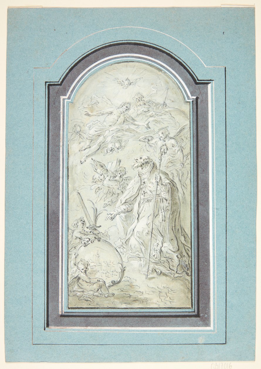 Kneeling Bishop Elevated to Saint by Johann Evangelist Holzer