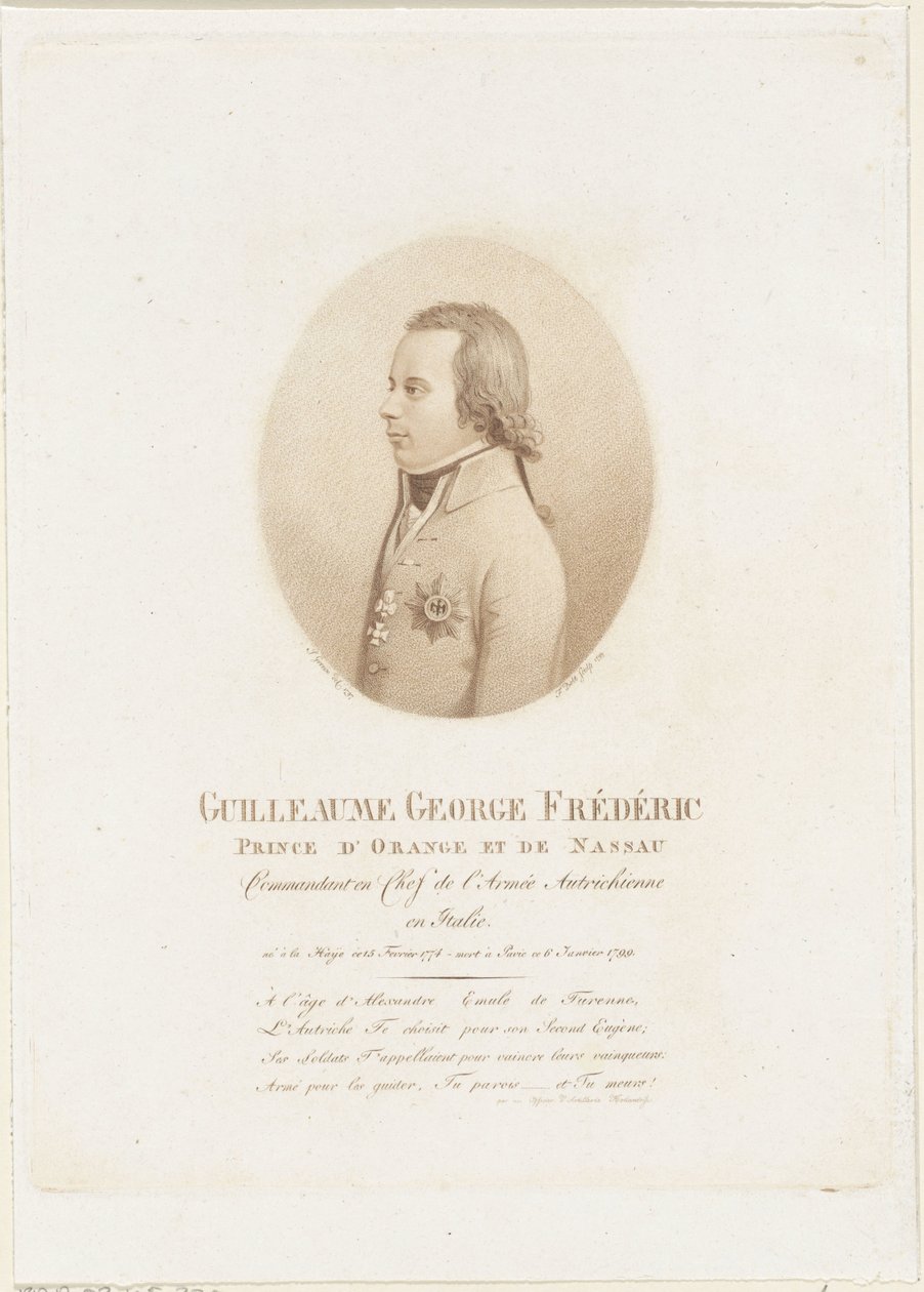 Portrait of Frederick, Prince of Orange-Nassau by Johann Friedrich Bolt