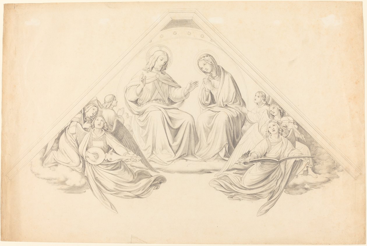 Christ and the Virgin with Music-Making Angels by Johann Friedrich Overbeck