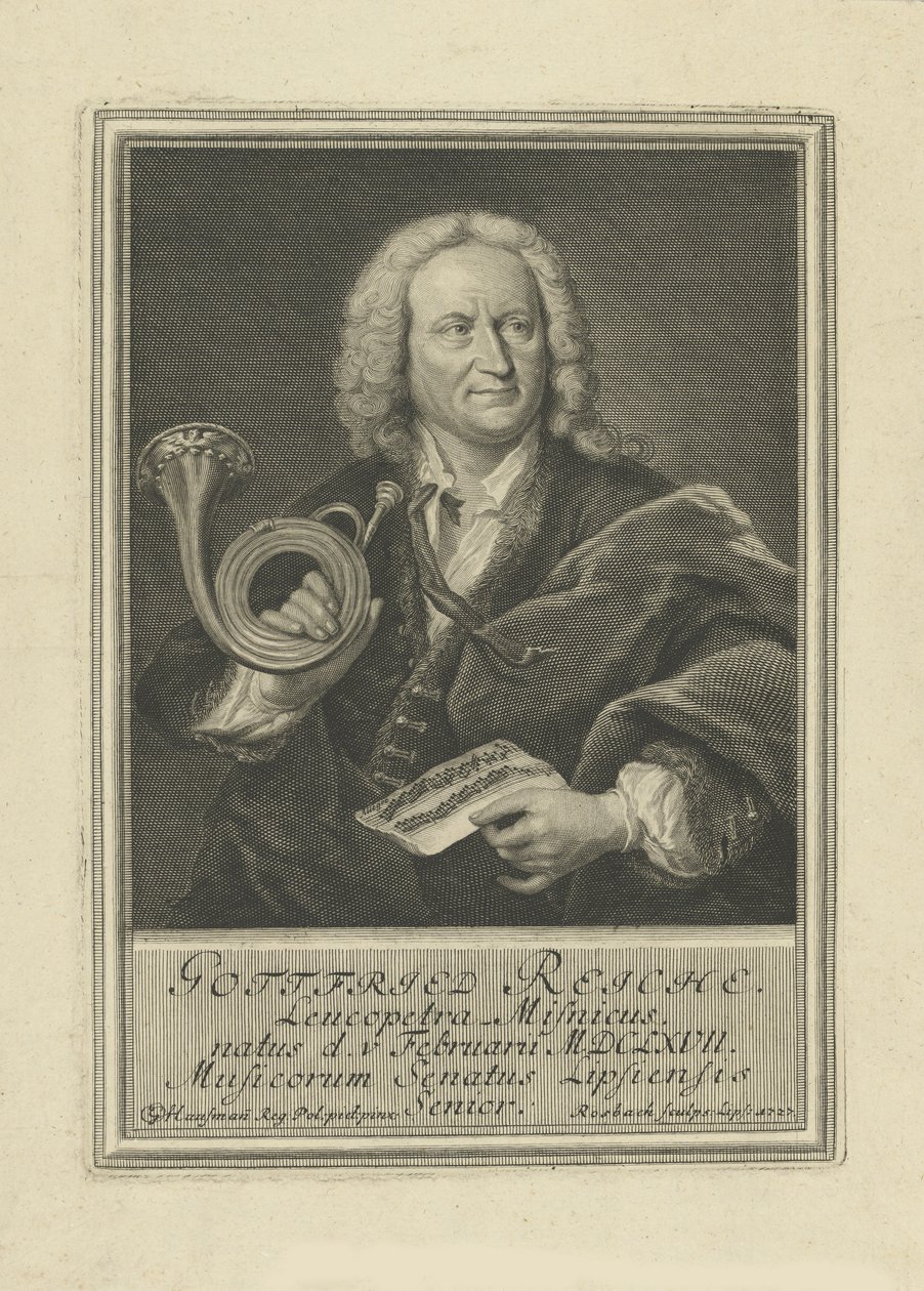 Portrait of the Trumpet Player and Composer Gottfried Reiche by Johann Friedrich Rosbach