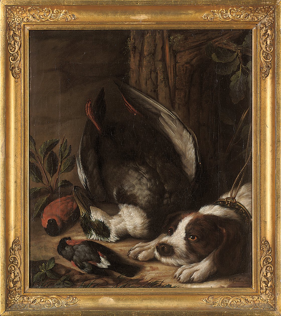 A Hunting Dog and His Prey by Johann Friedrich von Grooth