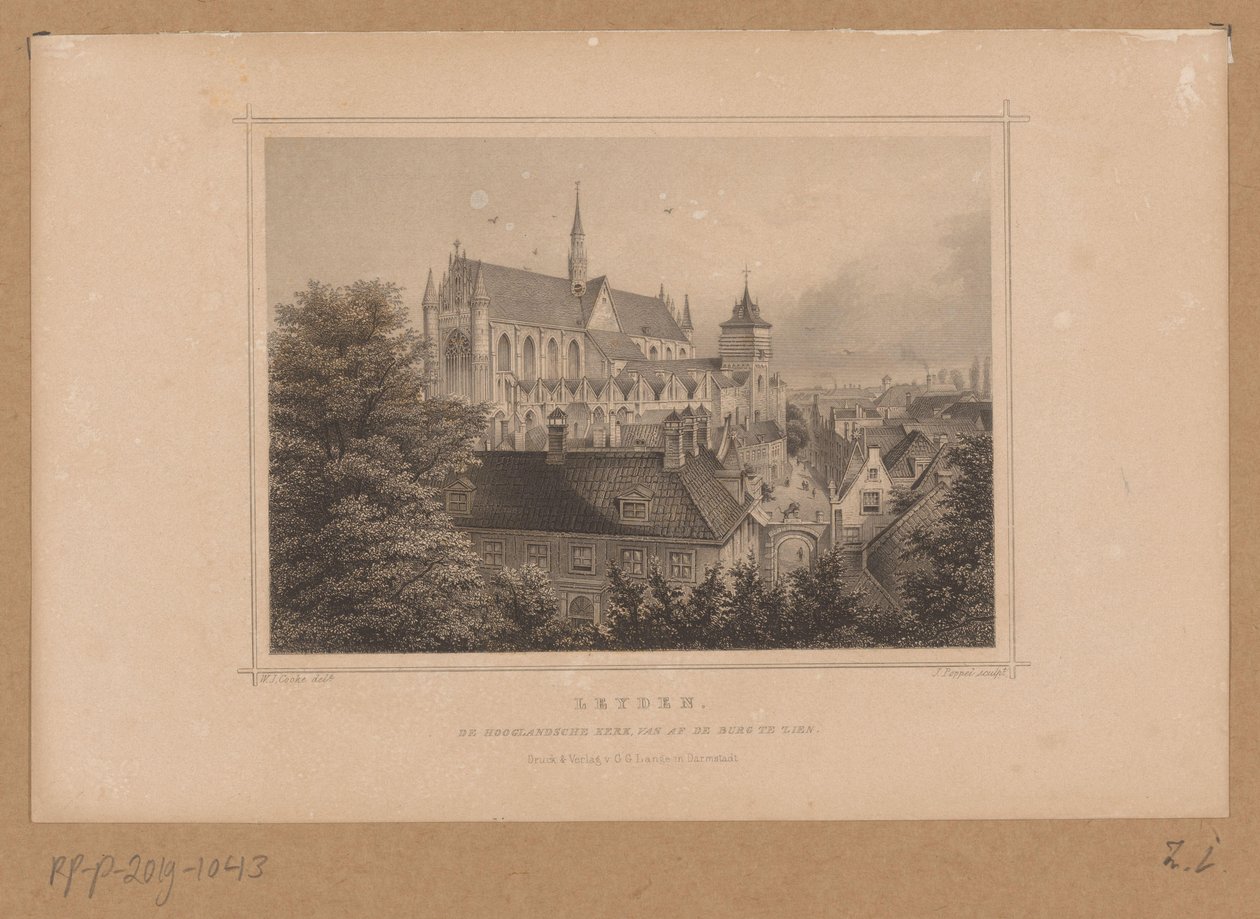 View of the Hooglandse Kerk in Leiden by Johann Gabriel Friedrich Poppel