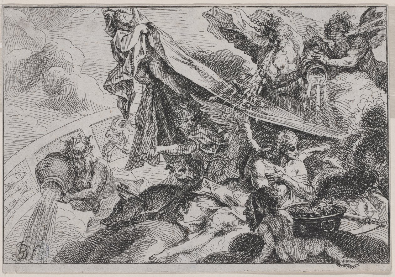 Allegory of Winter with Diana the Huntress by Johann Georg Bergmuller