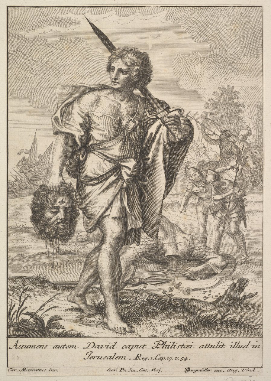 David with the Head of Goliath by Johann Georg Bergmuller