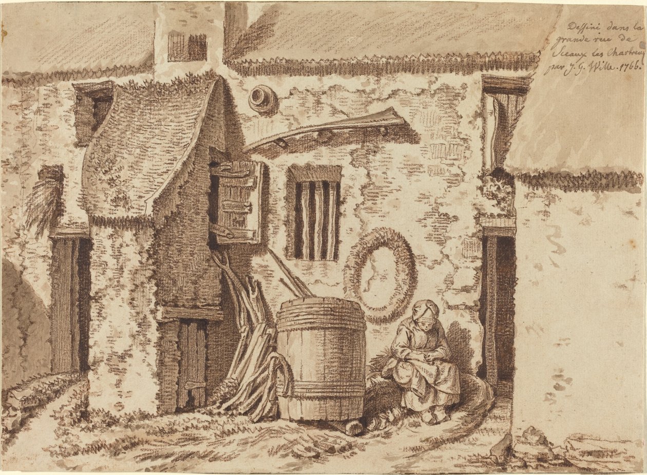 A Rustic House in the Grand Rue at Sceaux-Les-Chartreux by Johann Georg Wille
