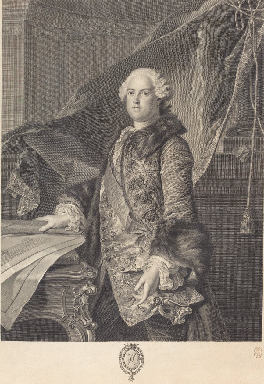 Marquis de Marigny by Johann Georg Wille after Louis Tocqué