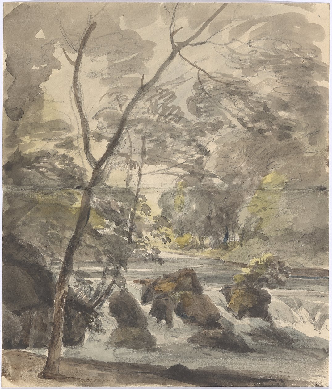 Waterfall in the English Garden by Johann Georg von Dillis