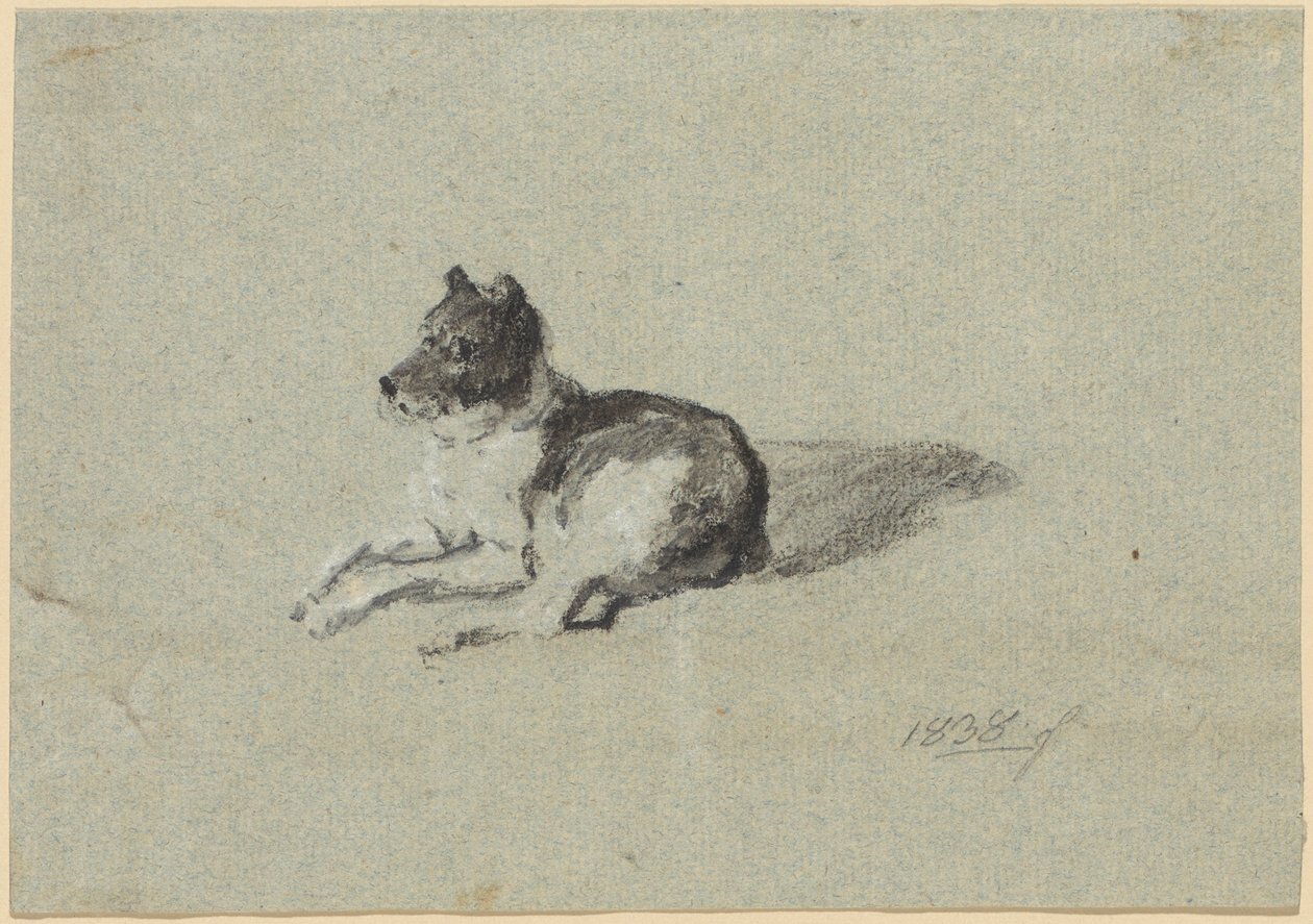 Two Dog Studies by Johann Georg von Dillis