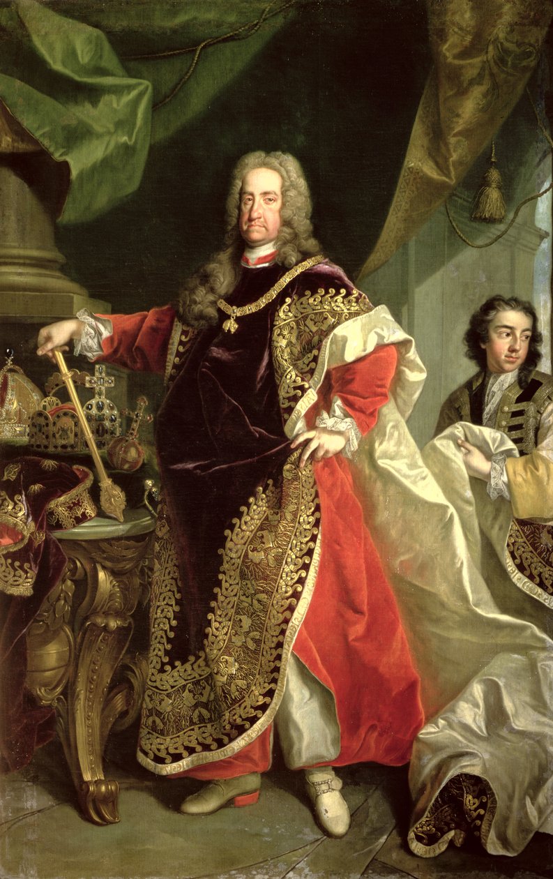 Charles VI (1685-1740), Holy Roman Emperor Wearing the Robes of the Order of the Golden Fleece by Johann Gottfried Auerbach