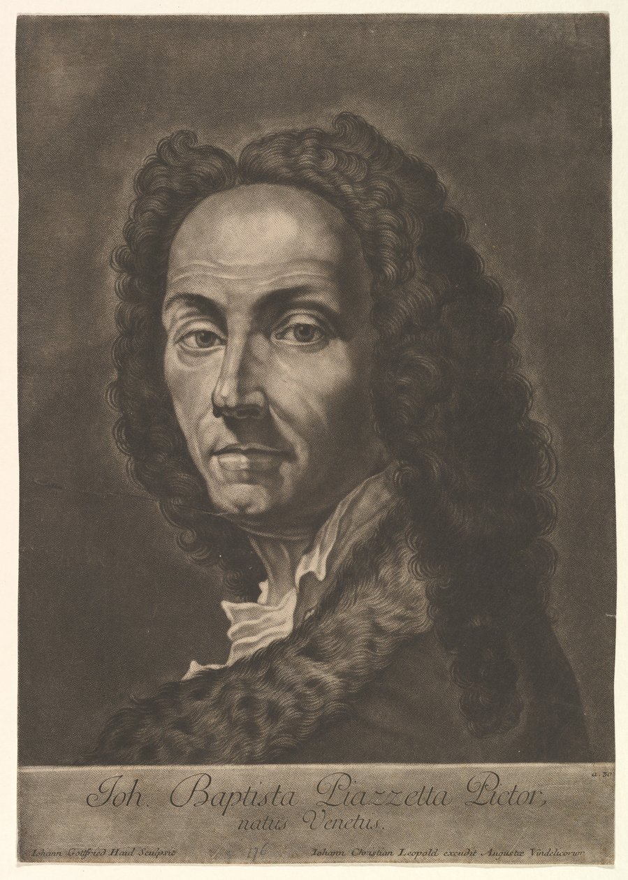 Portrait of Giovanni Battista Piazzetta by Johann Gottfried Haid