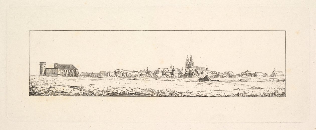 View of an Old Town with a Church and High Gabled Houses by Johann Gottfried Schadow