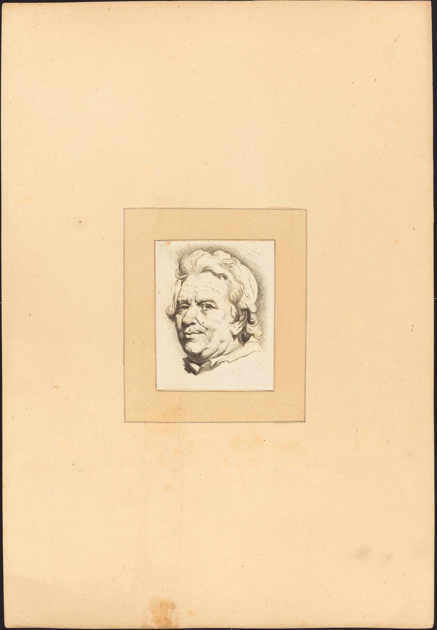 Head of a Man by Johann Gottlieb Prestel after Anton Joseph Prenner