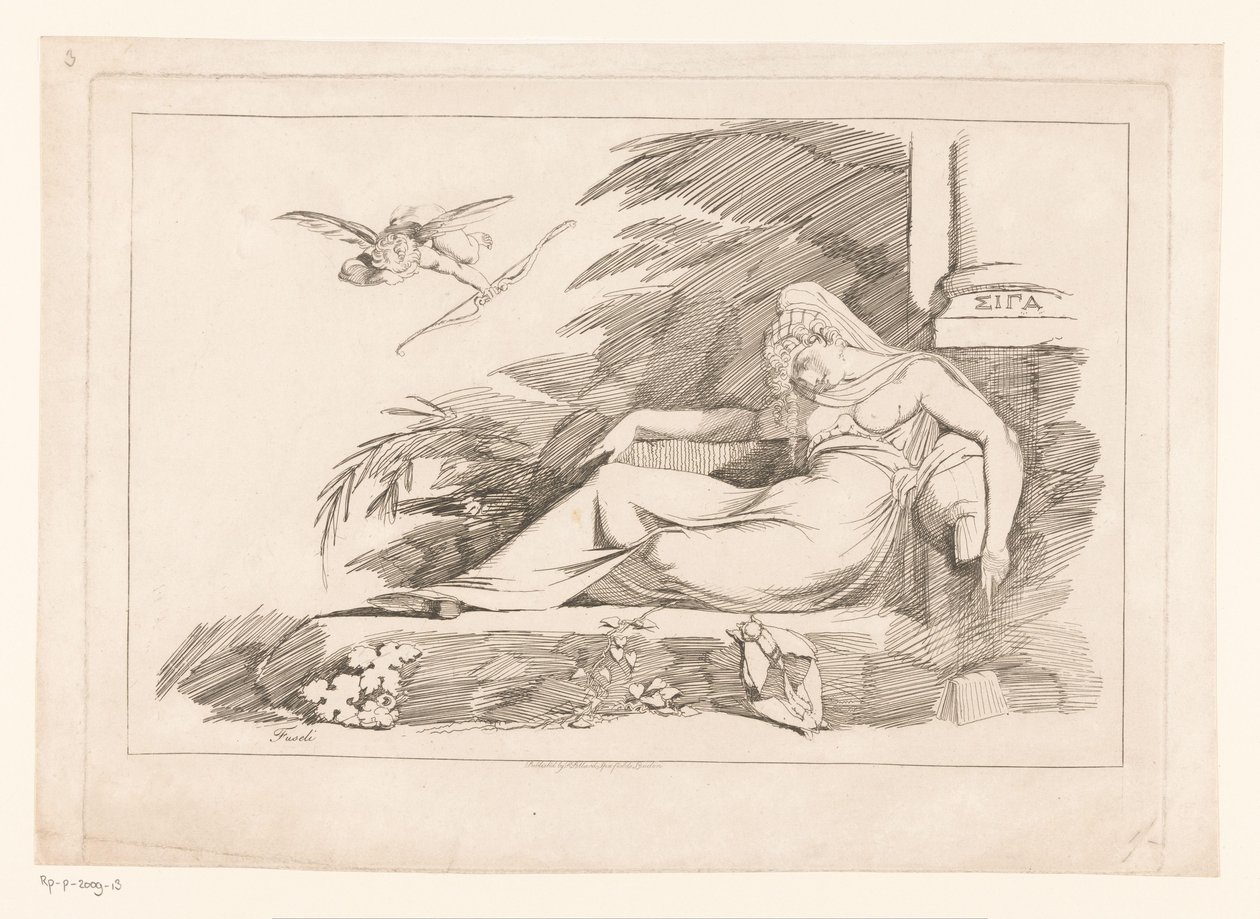 Sleeping Woman with Cupid by Johann Heinrich Füssli