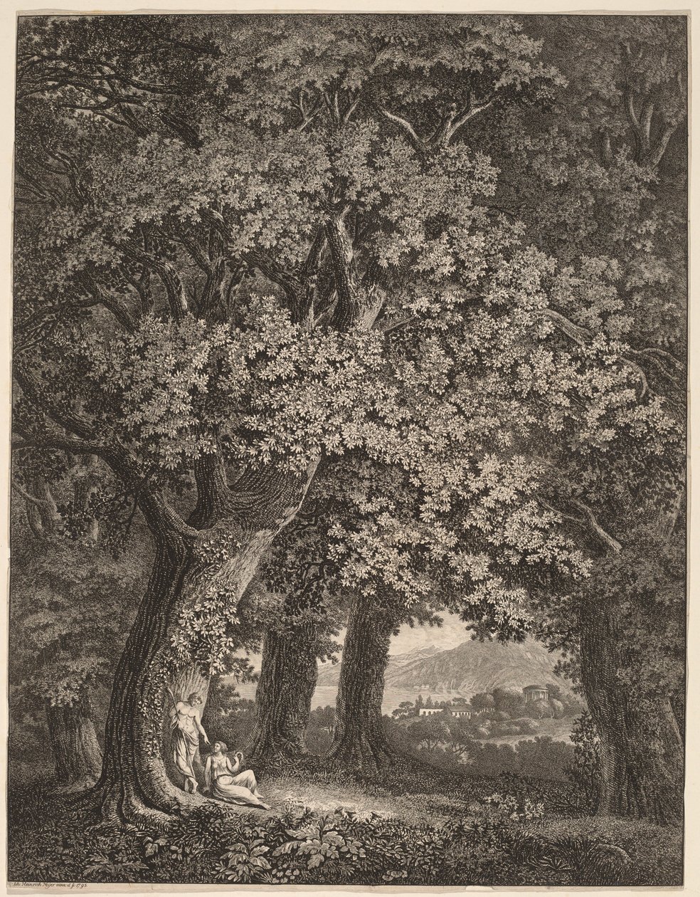 Italian Landscape with a Pair of Shepherds by Johann Heinrich Meyer