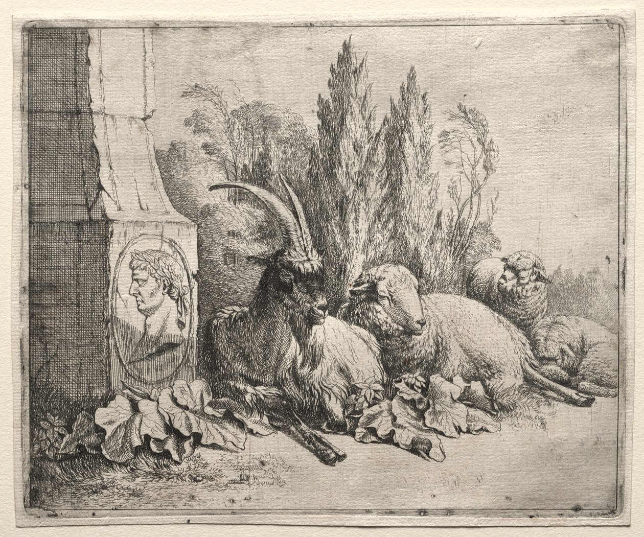 Bust at the Bottom of a Pyramid by Johann Heinrich Roos