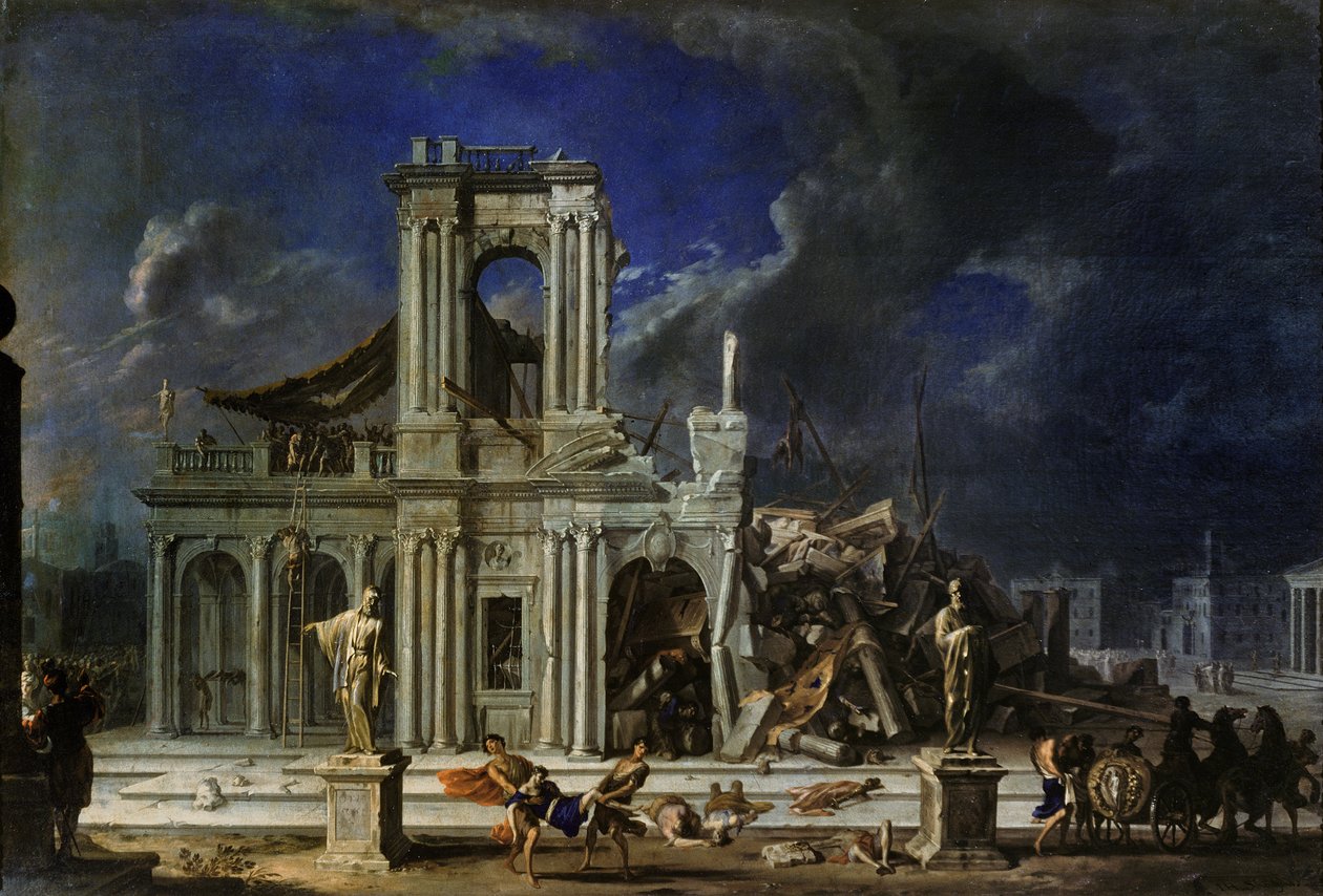 Samson smiting the Philistines by Johann Heinrich Schönfeld