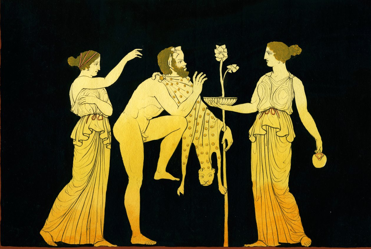 Two maenads offer wine to Dionysos, c.1796 by Johann Heinrich Wilhelm Tischbein
