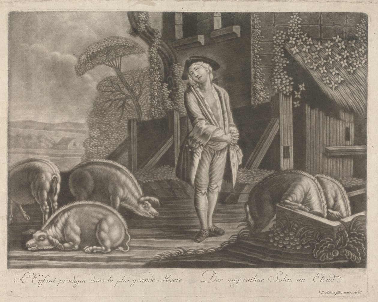 The Prodigal Son in the Greatest Misery by Johann Jacobus Haid