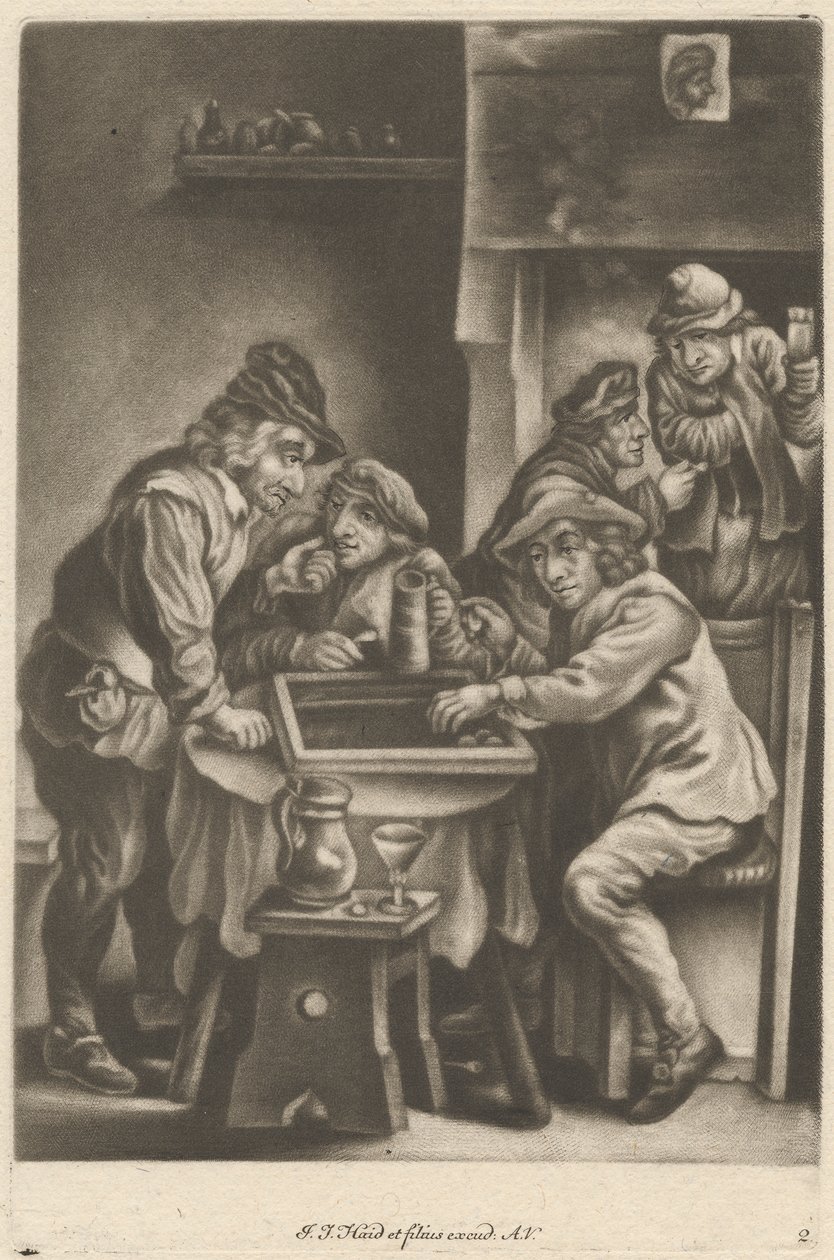 Men Playing Backgammon by Johann Jacobus Haid