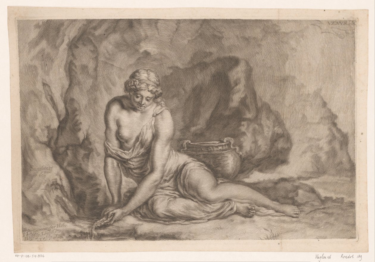 Venus Drawing Water with a Shell, Latona Drawing Water with a Shell by Johann Jakob Thurneysen (I)