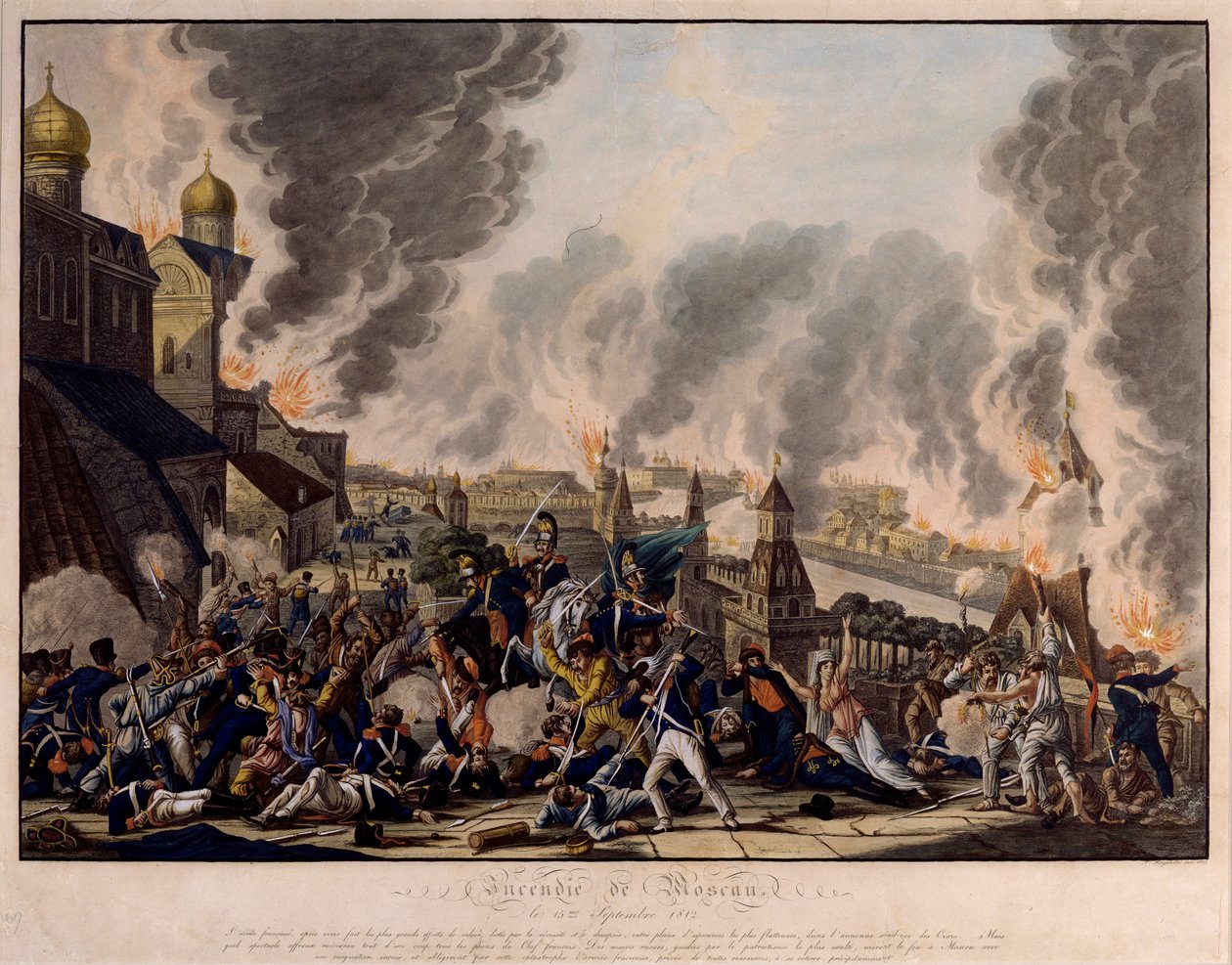 The Fire of Moscow on September 15, 1812 by Johann Lorenz Rugendas