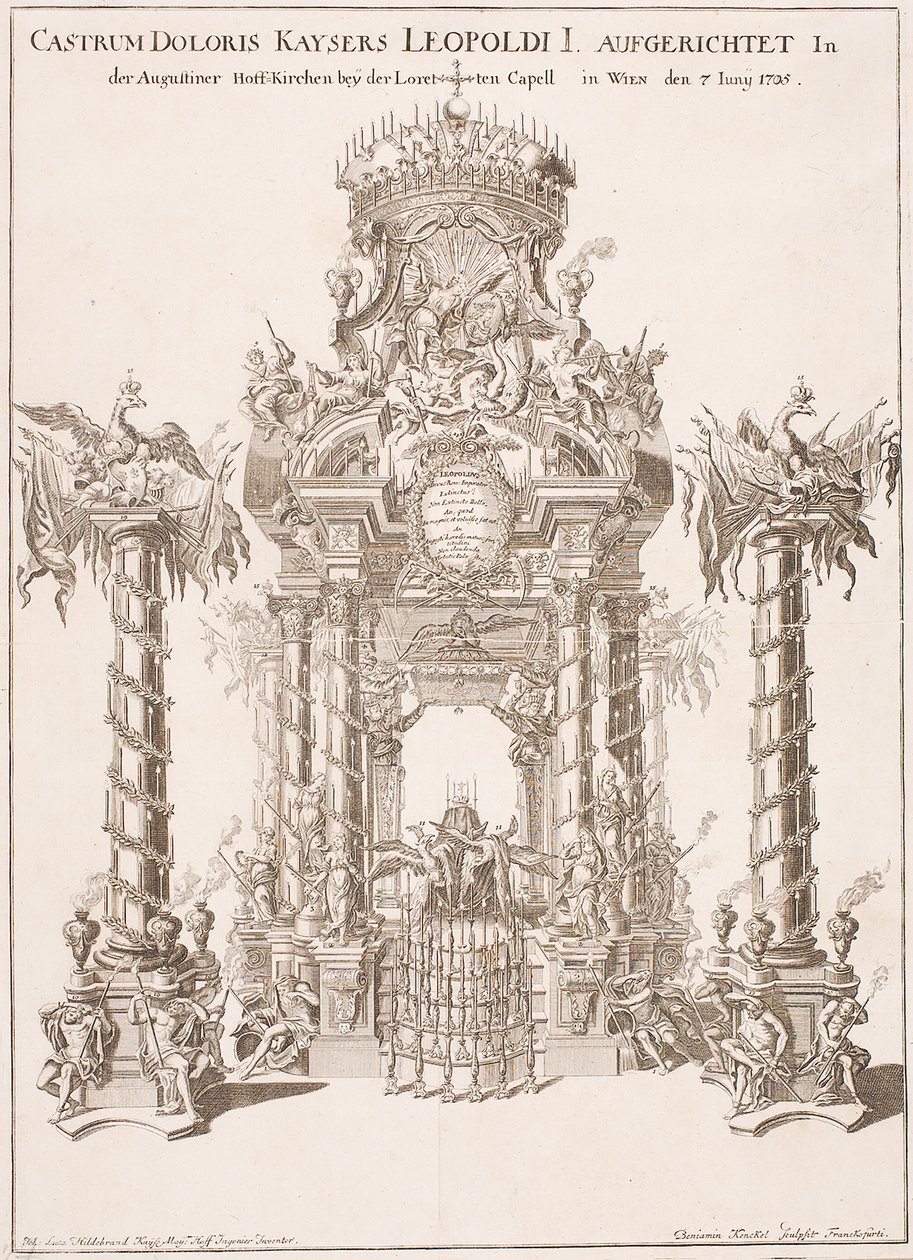Funeral Scaffold for Emperor Leopold I in the Augustinian Church in Vienna, 1705 by Johann Lucas von Hildebrandt