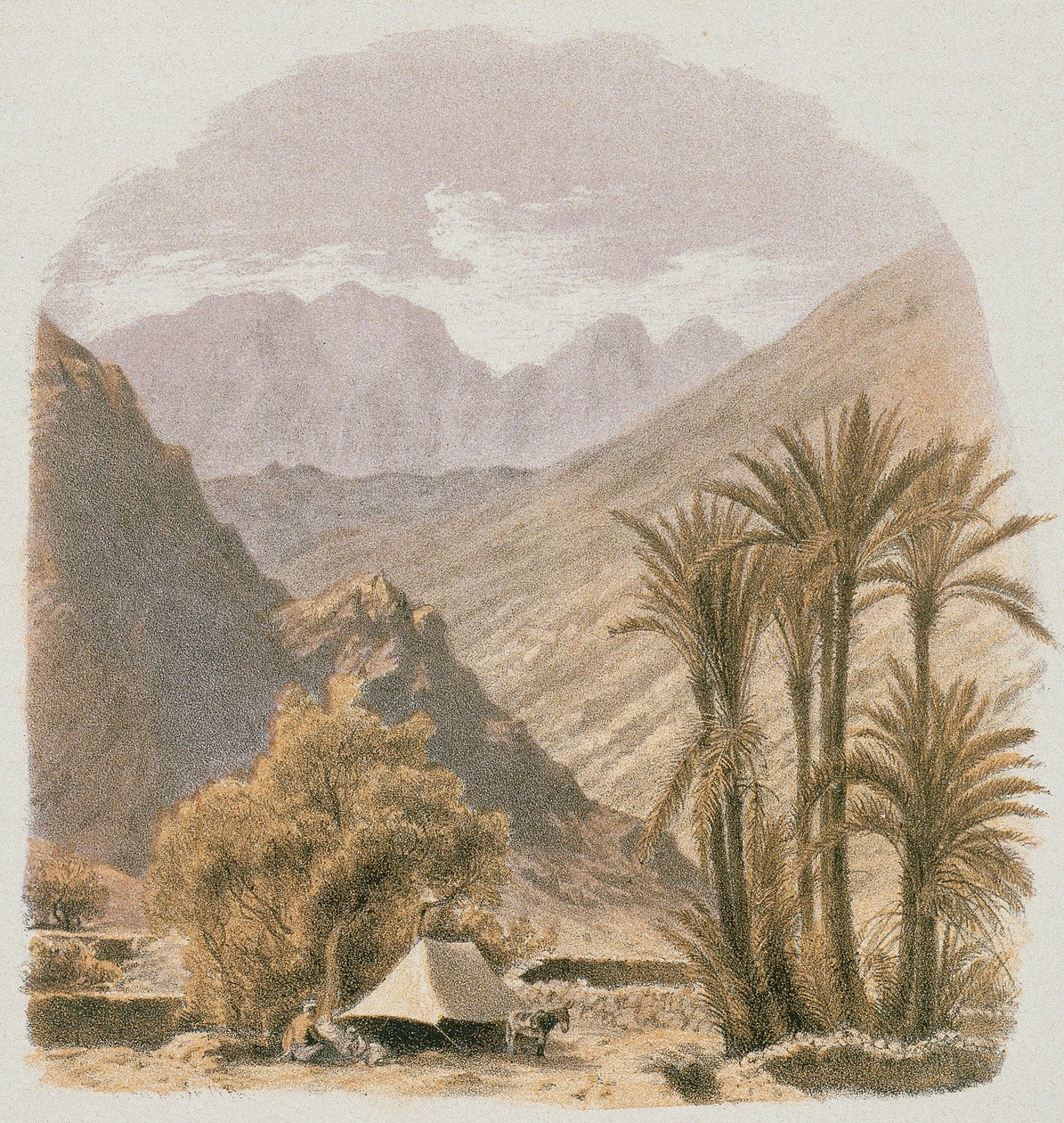 Sinai. Etching by Bernatz et alii - Steinkopk J.F. Editore by Johann Martin Bernatz
