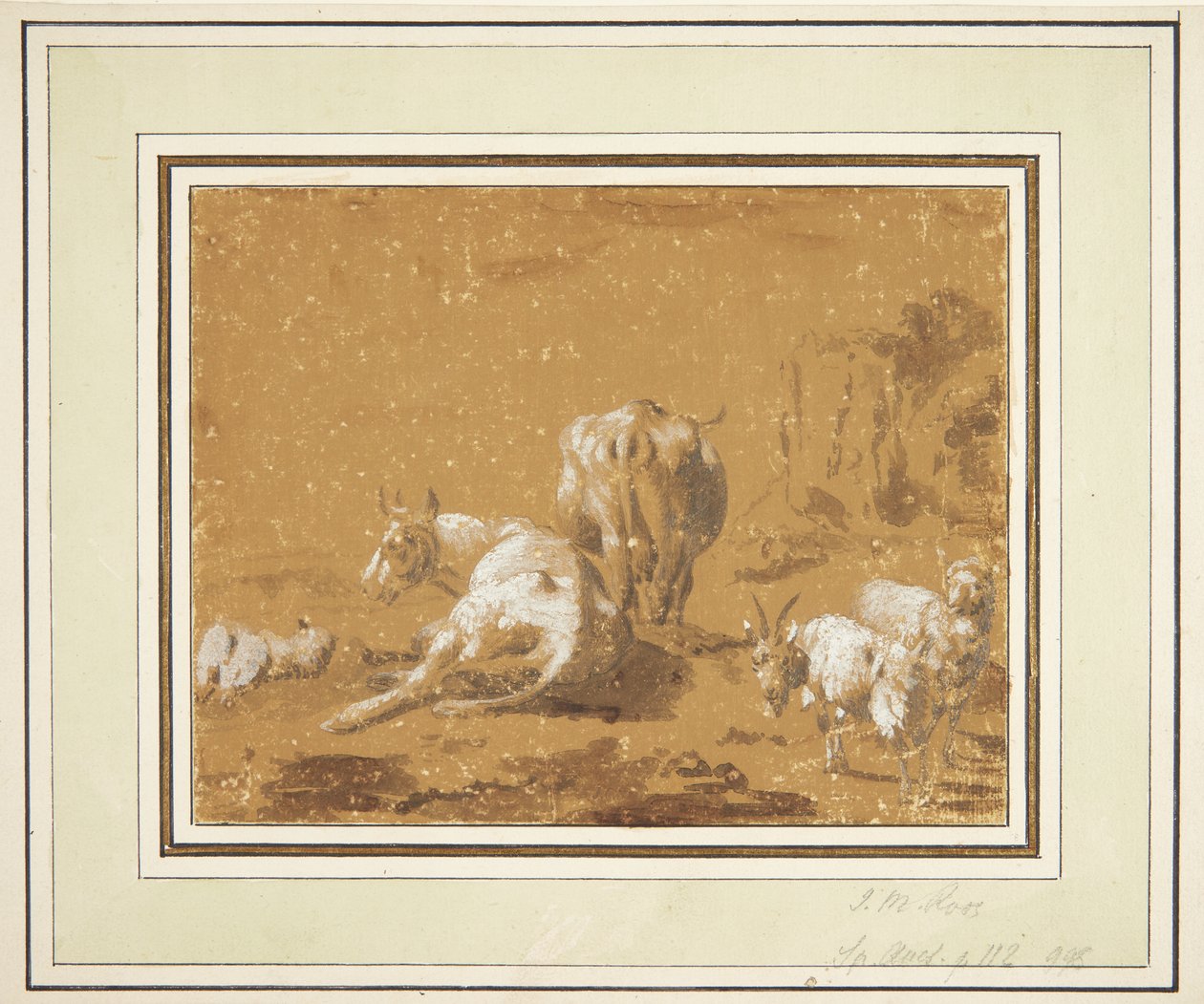 Landscape with Cows and Goats by Johann Melchior Roos
