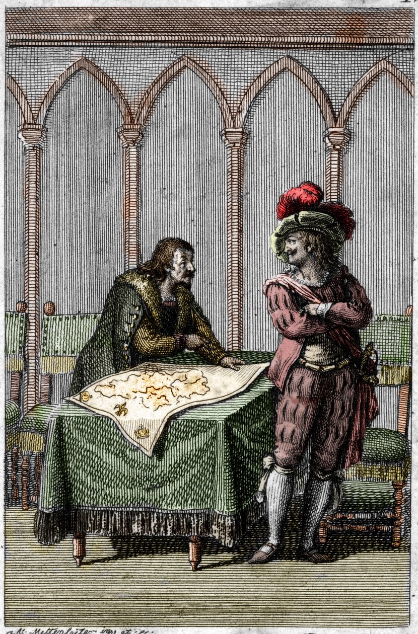 Emperor Albert I of Habsburg studying the map of France at the time of the conflict between Pope Boniface VIII and King Philip IV of France by Johann Michael Mettenleiter