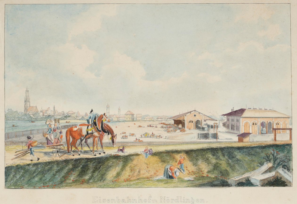 Railway Station in Nördlingen by Johann Michael Voltz