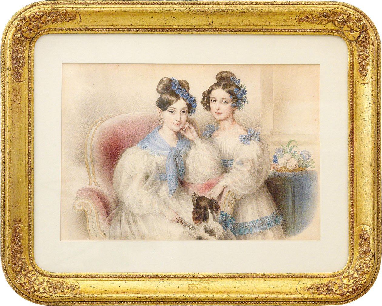 Double Portrait of the Archduchesses Maria Theresa and Maria Karoline by Johann Nepomuk Ender