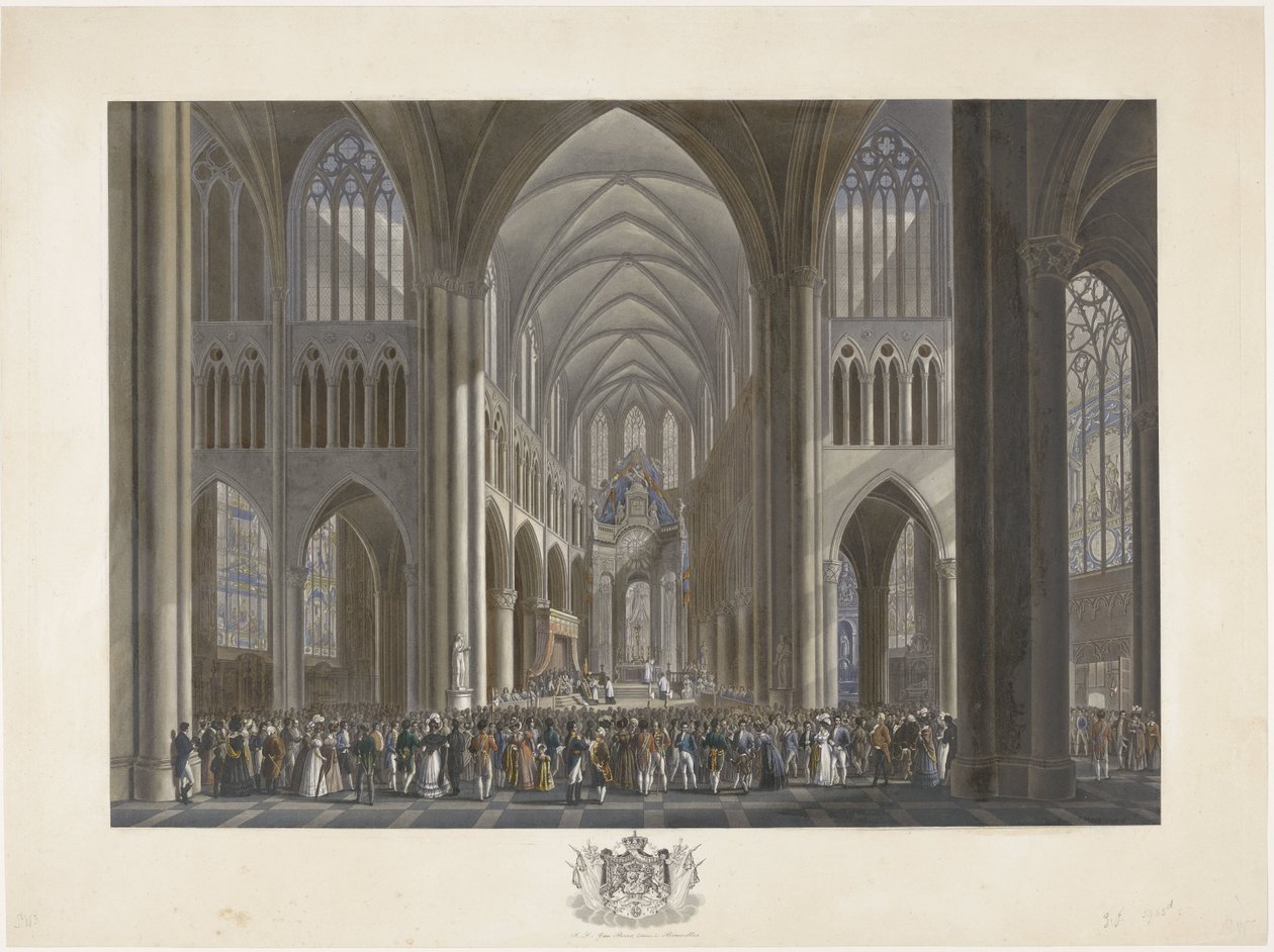 Consecration of King William I in the Saint Gudula Church in Brussels on September 21, 1815 by Johann Nepomuk Gibèle (possibly)