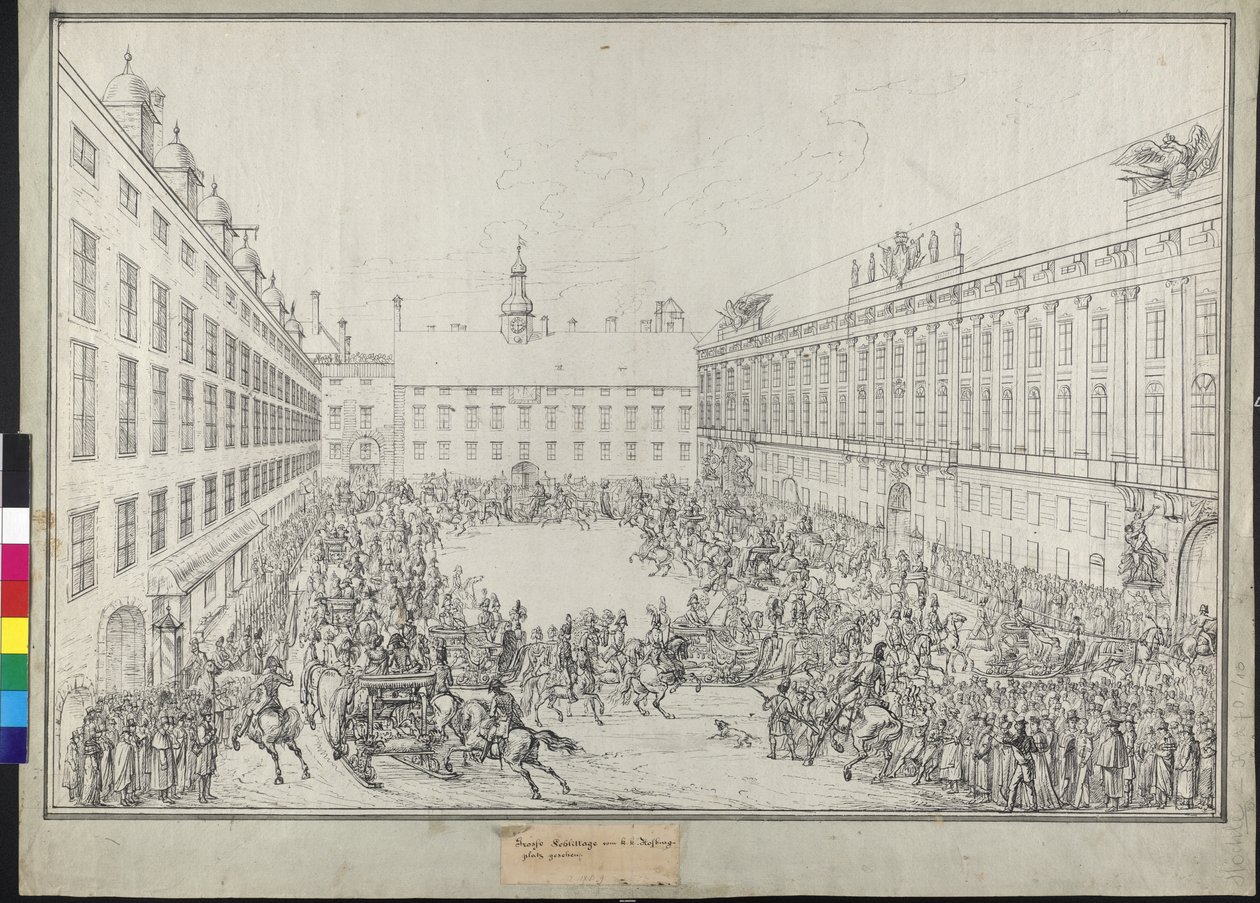 Court sleigh ride during the Viennese convention by Johann Nepomuk Hoechle