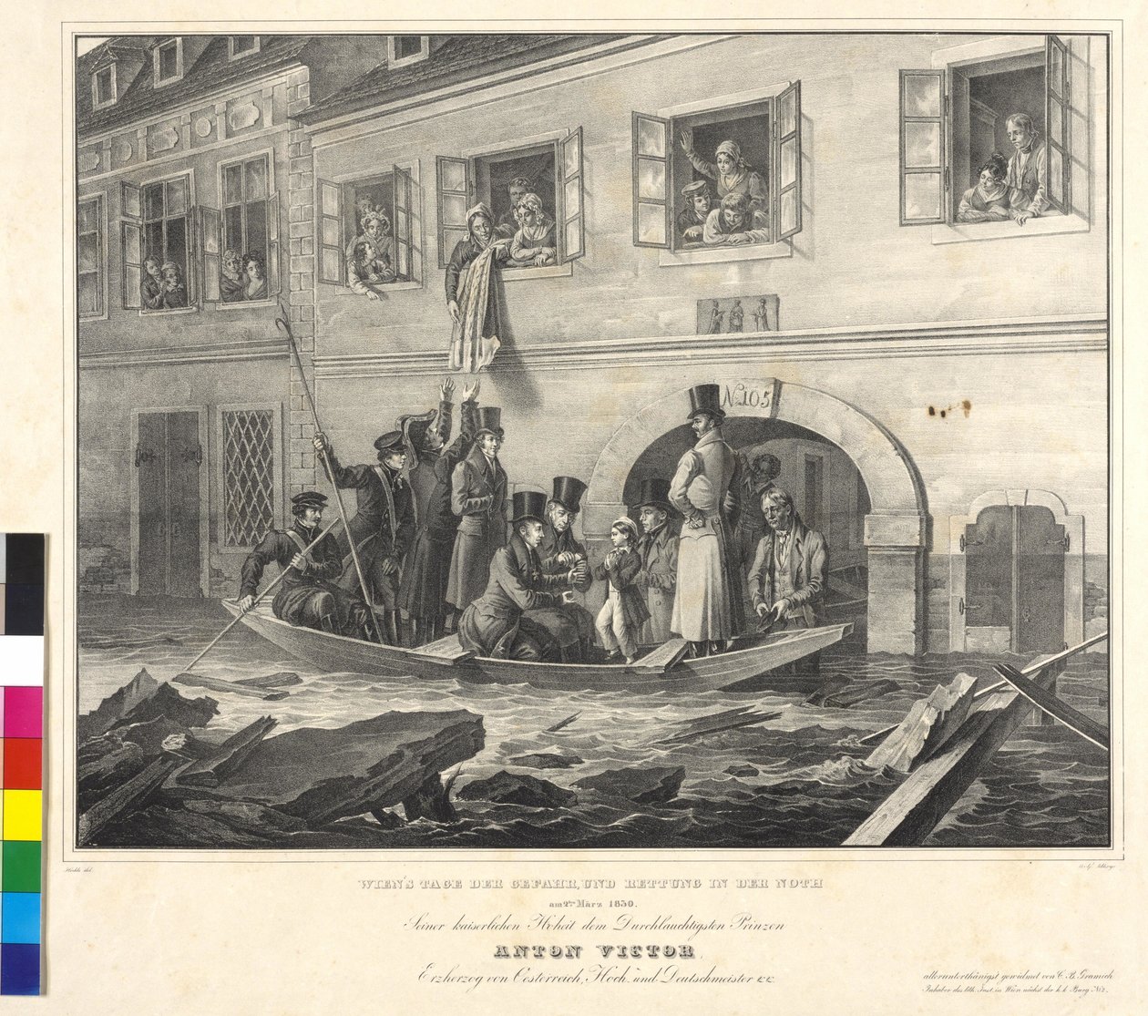 Of Vienna Day of the Danger, and Salvage in the Noth on 2nd March 1830 by Johann Nepomuk Hoechle