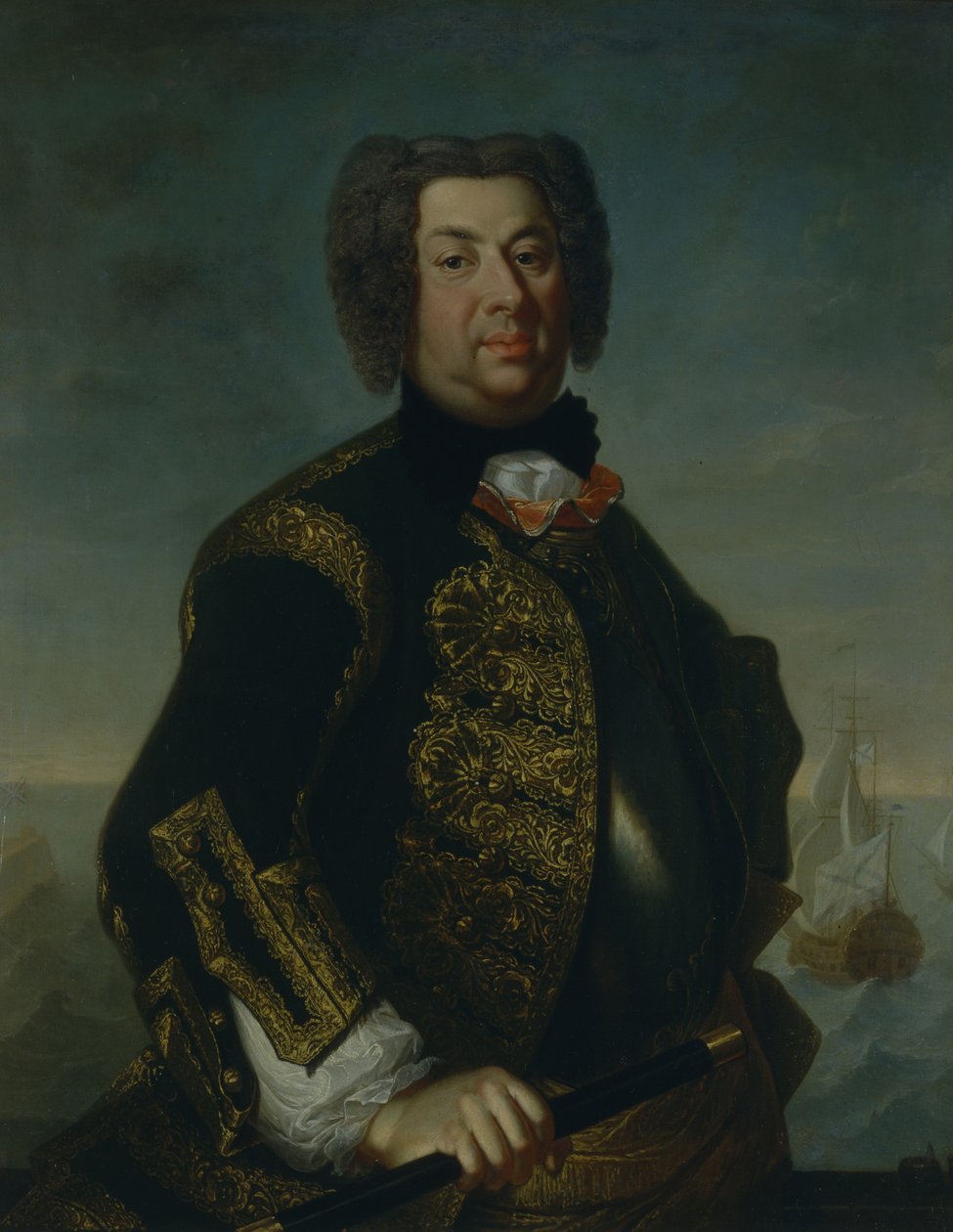 Portrait of Counter Admiral Vasily Afanasievich Dmitriev-Mamonov, 1735 by Johann Paul Luedden