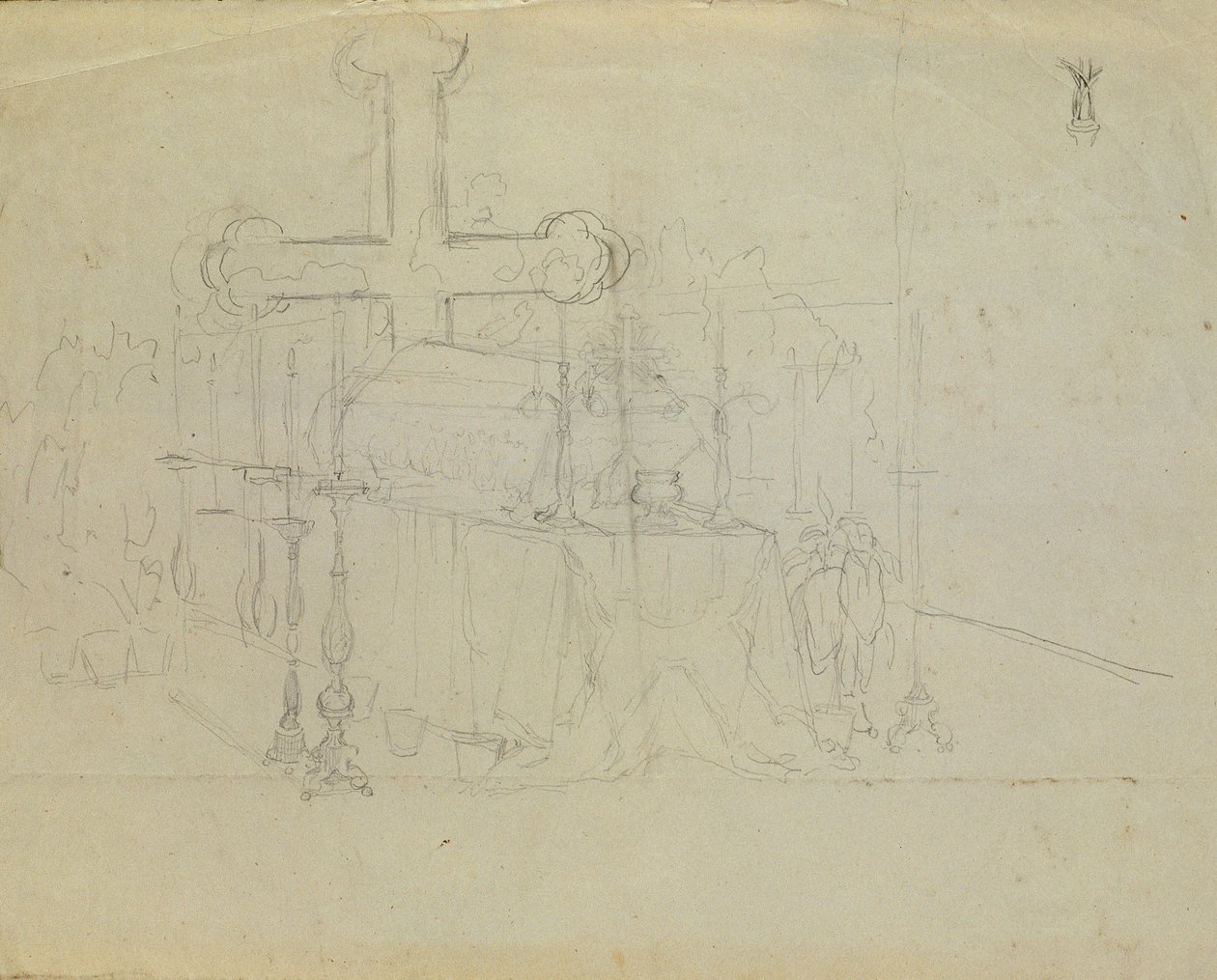 Lying in State of Juliana Krafft and Her Daughter Ludovica by Johann Peter Krafft