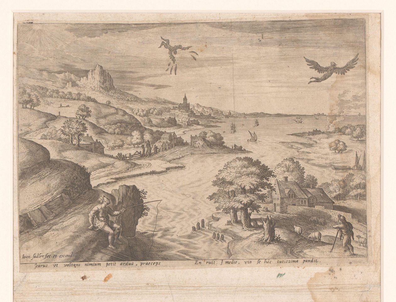 Landscape with Narcissus by Johann Sadeler (I) (attributed to)