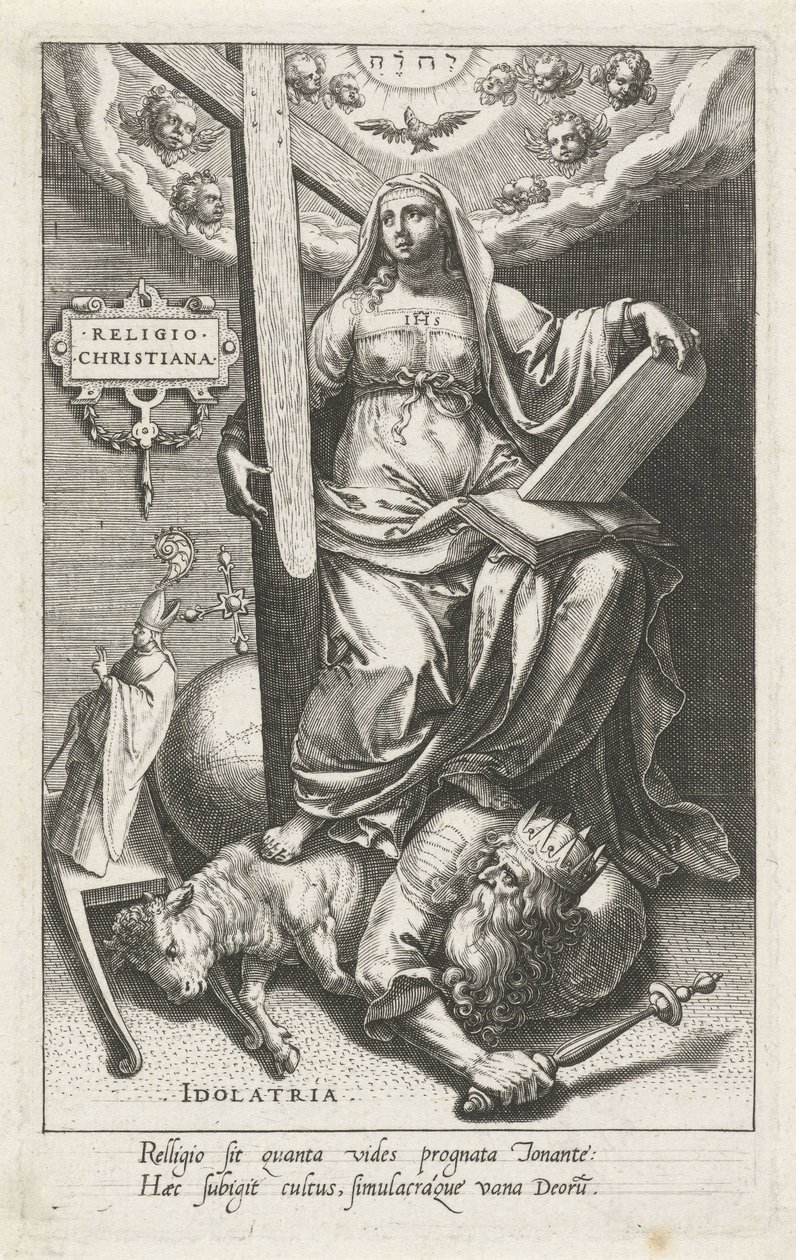 Christian Religion Overcomes Idolatry (The Virtues Overcome the Vices) by Johann Sadeler (I)